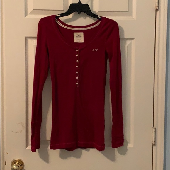 Hollister Tops - Hollister Long Sleeve Stretchy Maroon Shirt